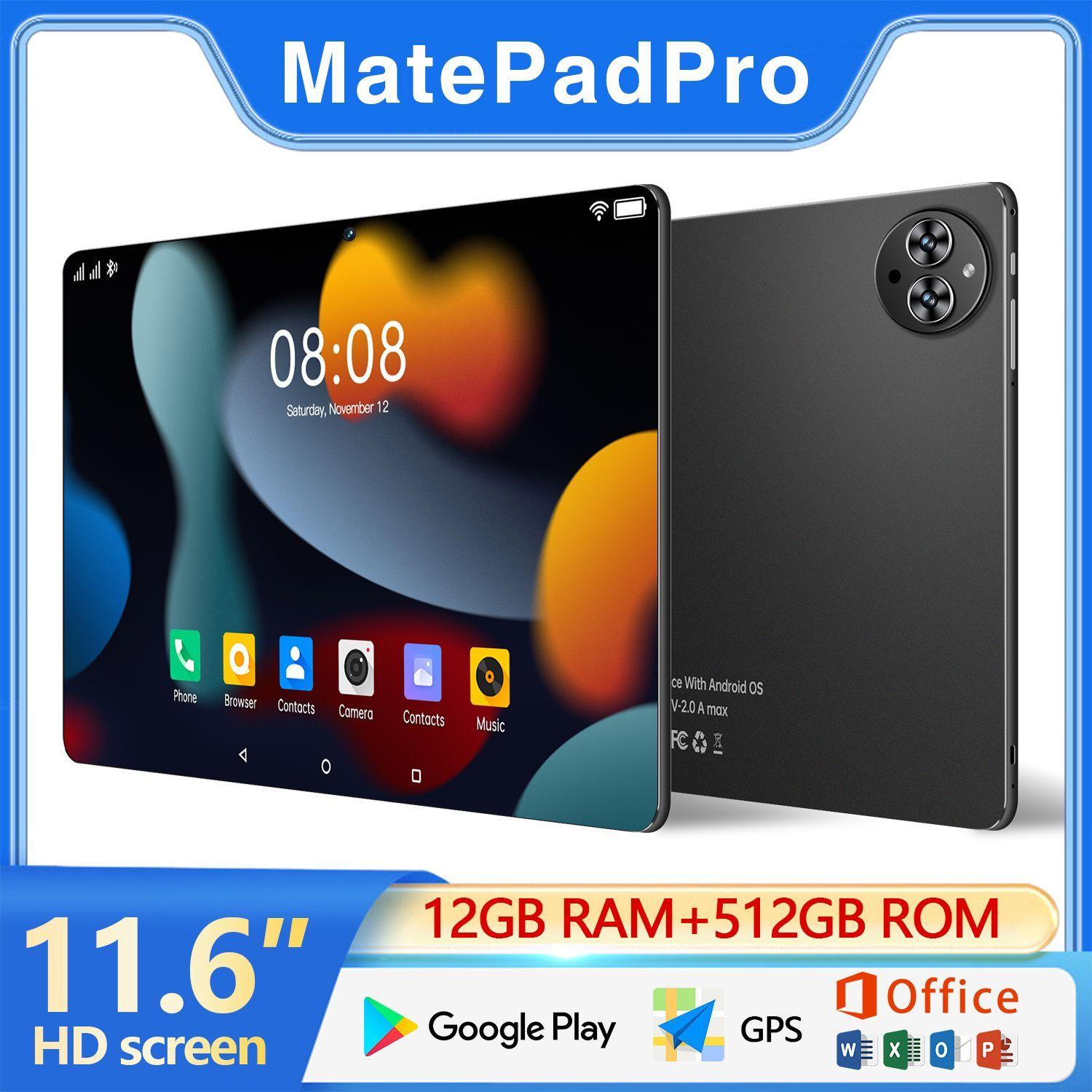 vove Планшет Планшет с клавиатурой Matepad Pro, 11.6-дюймовый, 12+512 Гб, игровой планшет, андроид планшет, 11.6" 12 ГБ/512 ГБ, черный