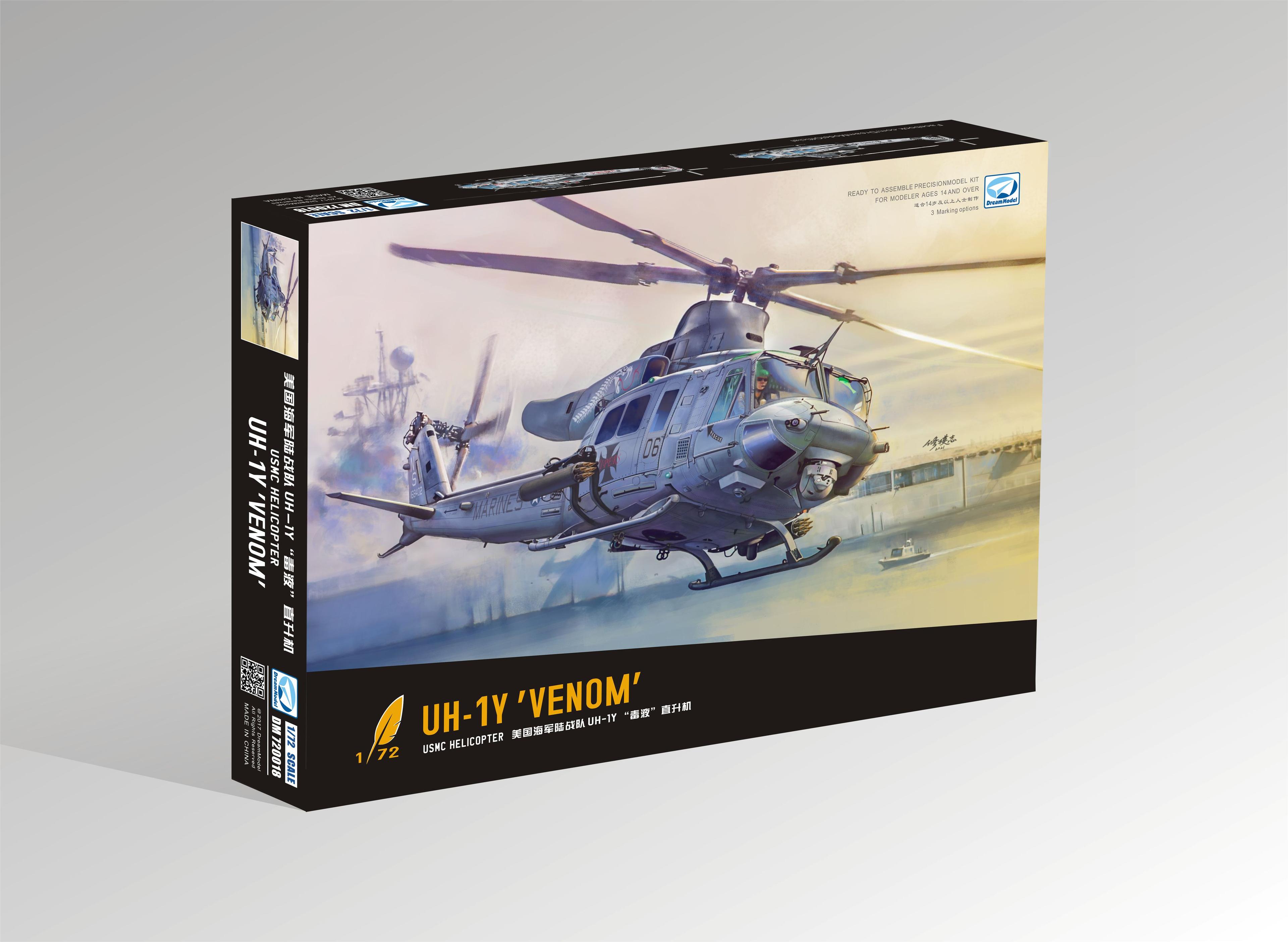 Dream Model DM720018 1/72 UH-1Y 'Venom' Вертолет морской пехоты США (пластиковая модель)