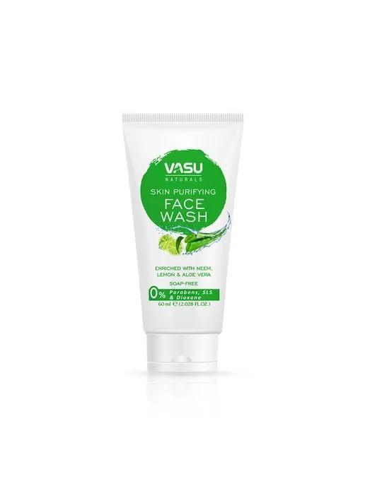 Skin Purifying FACE WASH, Vasu (Очищающее средство ДЛЯ УМЫВАНИЯ, с Нимом, Лимоном и Алоэ (алое) Вера, Не содержит мыла, Васу), 60 мл.