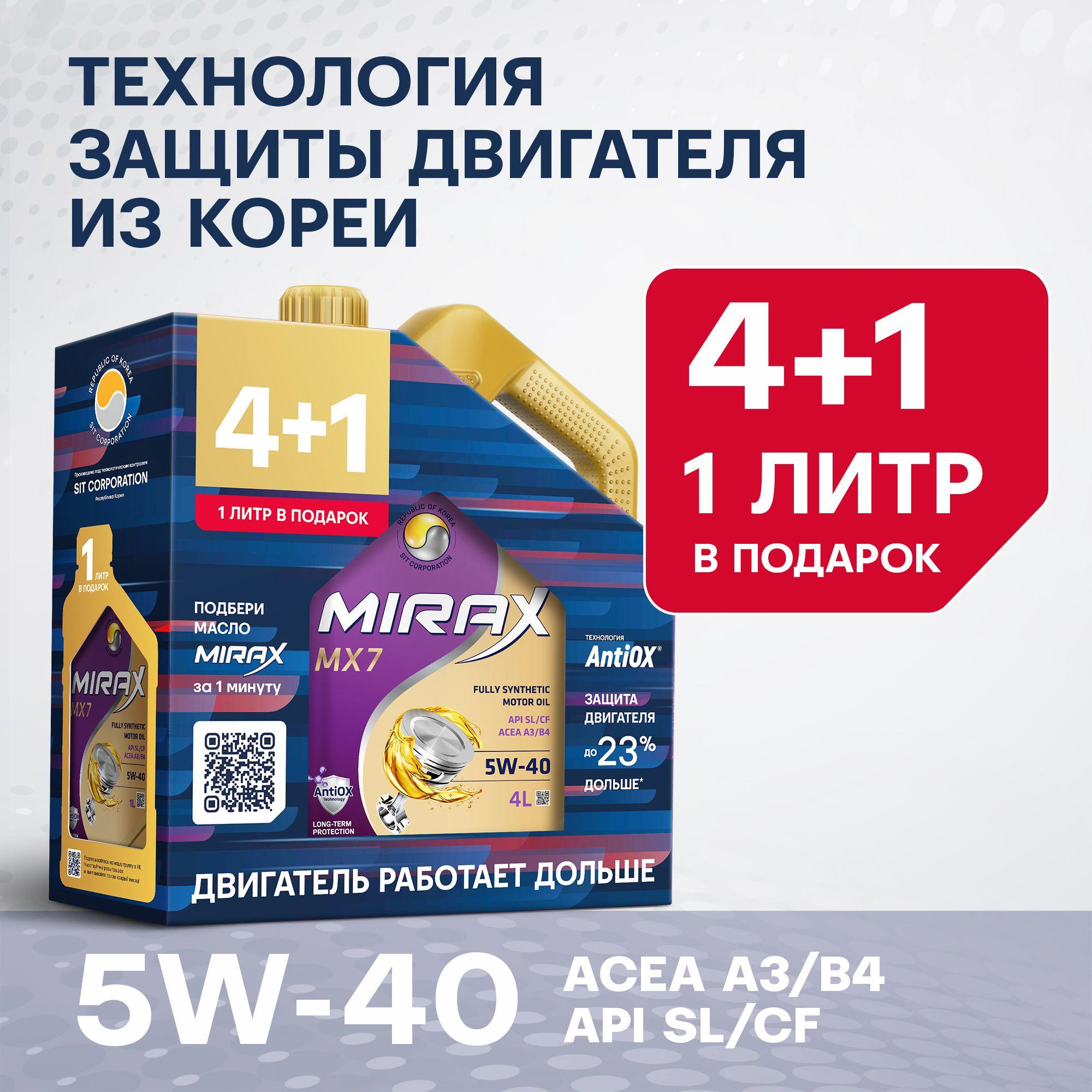 MIRAX MX7 5W-40 Масло моторное, Синтетическое, 5 л