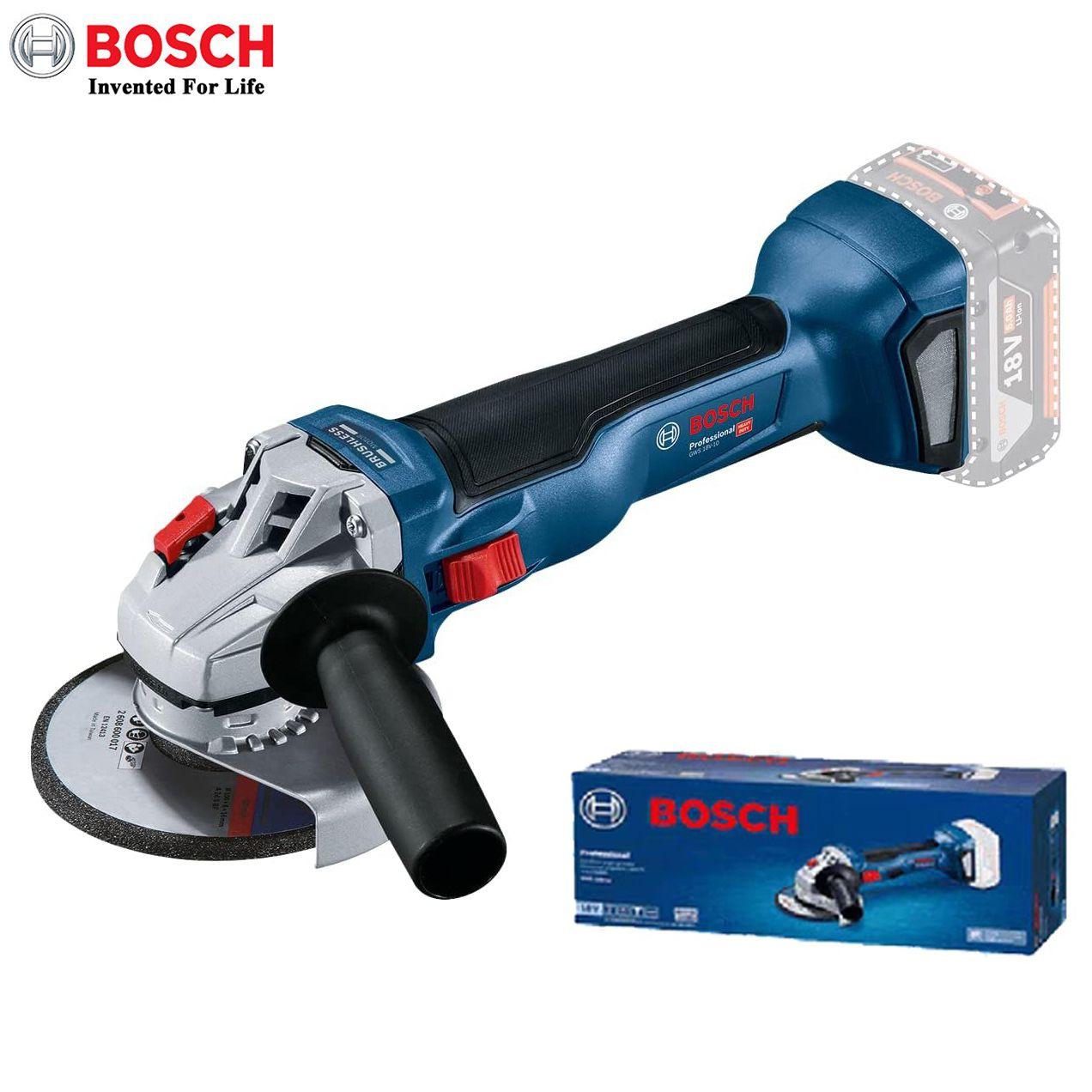 Аккумуляторная болгарка Bosch GWS 18V-10 бесщеточная, 125mm,0 аккумулятор