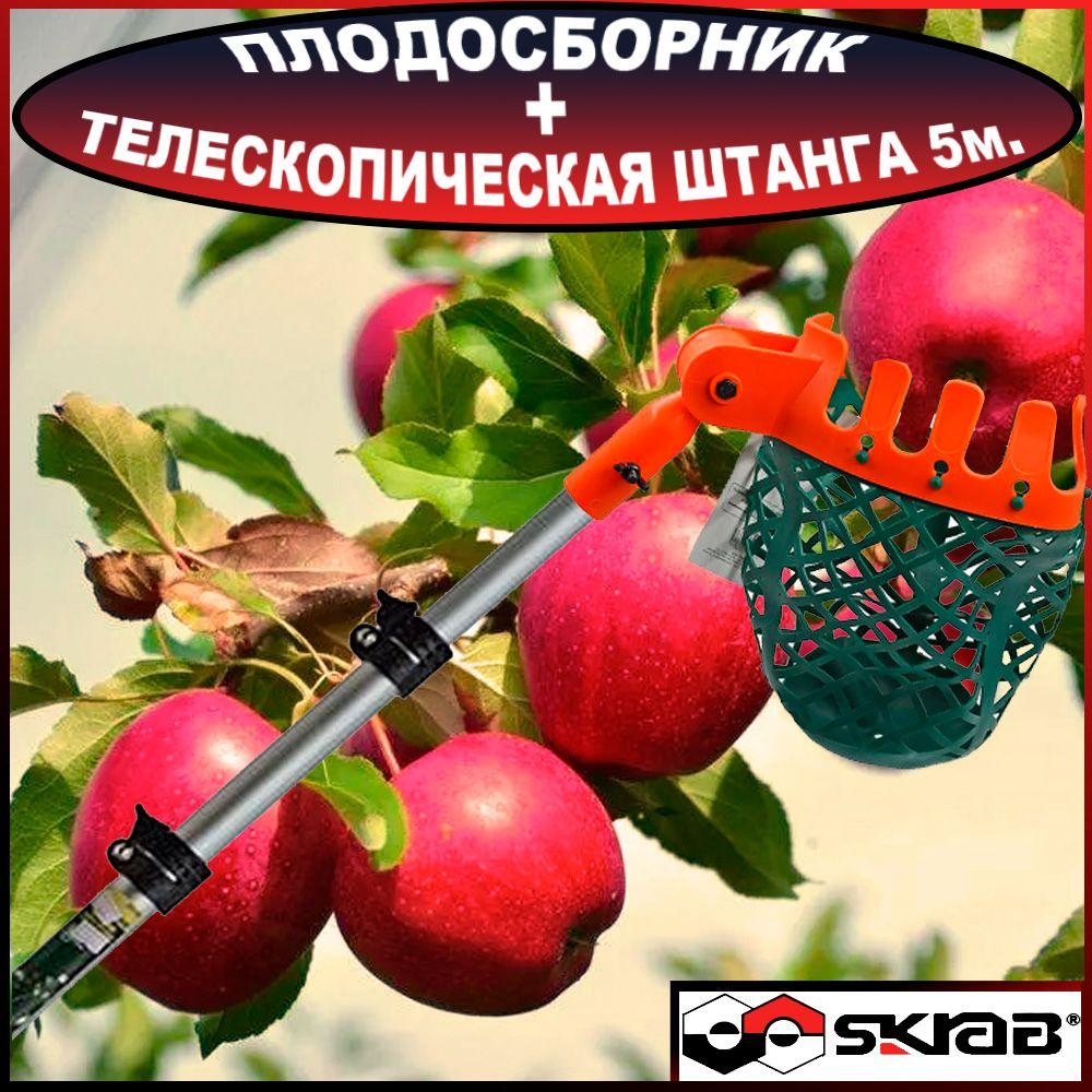 Skrab | Плодосборник SKRAB 28336 с телескопической штангой SKRAB 28500