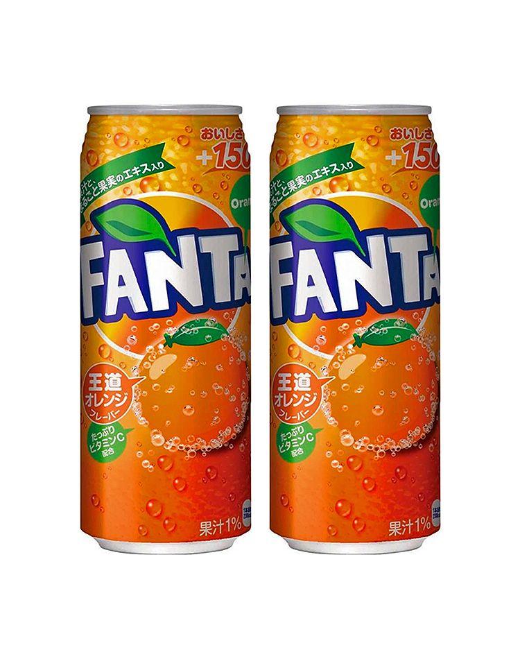 Газированный напиток Fanta Orange со вкусом апельсина, 2 шт x 500 мл, Япония