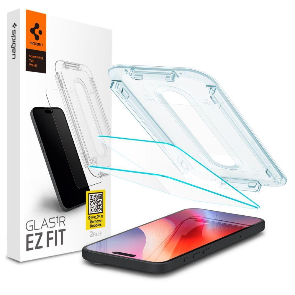 Защитное стекло 2 штуки SPIGEN GLAS.TR 2-PACK для iPhone 15/16 прозрачное