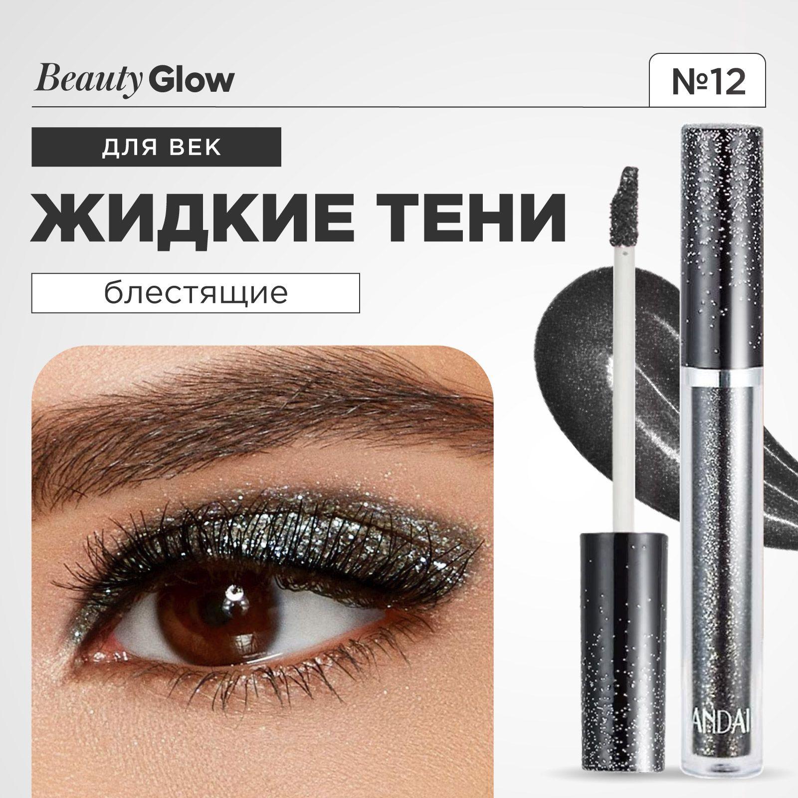 HANDAIYAN Тени для век блестящие жидкие Metalic High Impact Liquid, 12 Black