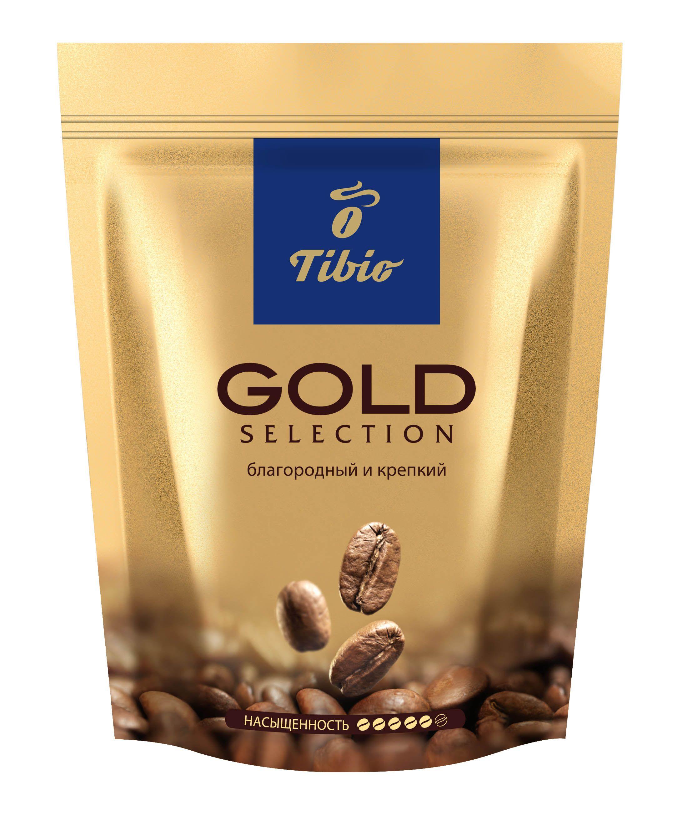 Tibio | Кофе растворимый ТИБИО Голд Селекшн 285 г., TIBIO Gold Selection, сублимированный, пакет, бывший Чибо