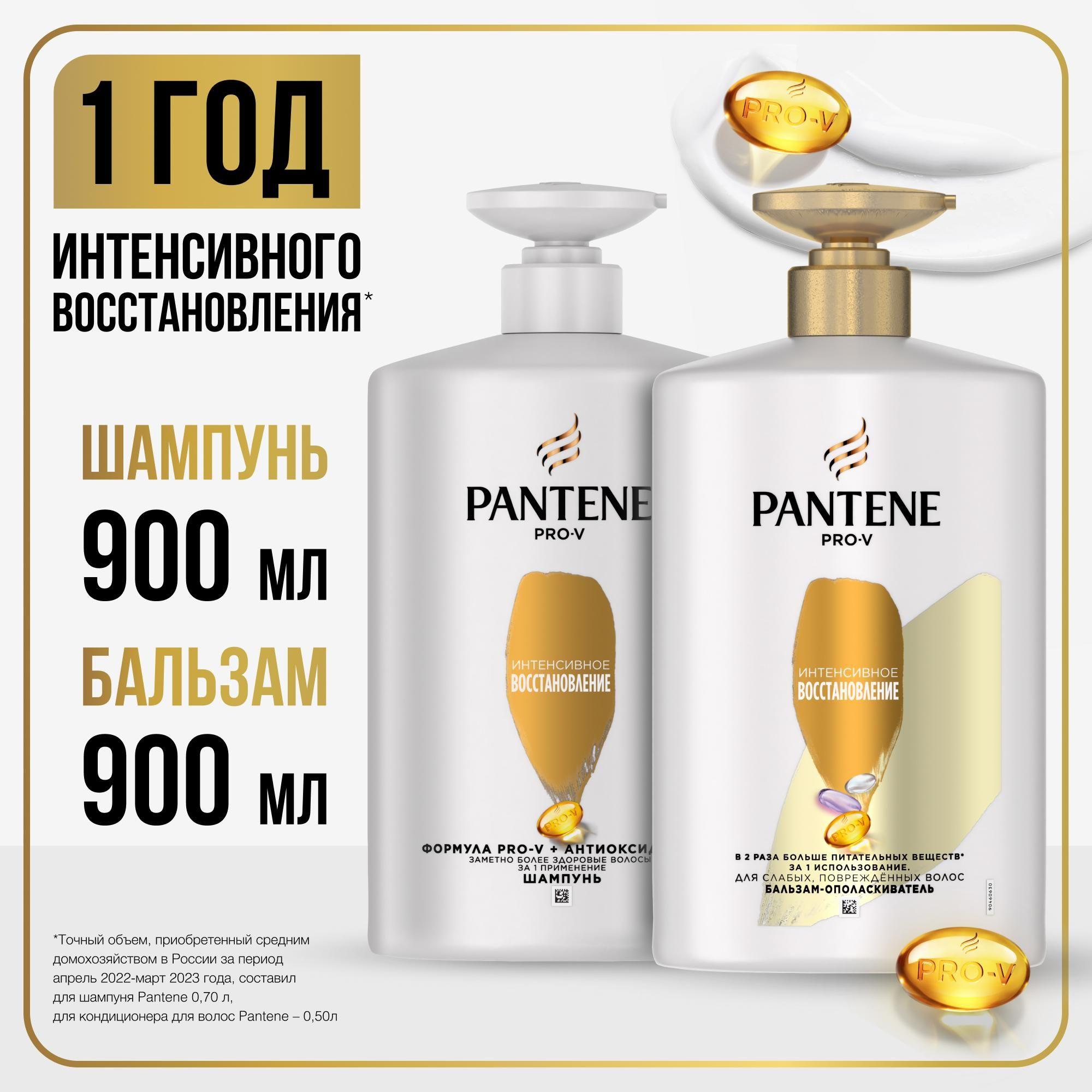 PANTENE Набор для волос Шампунь и бальзам женский Интенсивное восстановление 900мл + 900мл