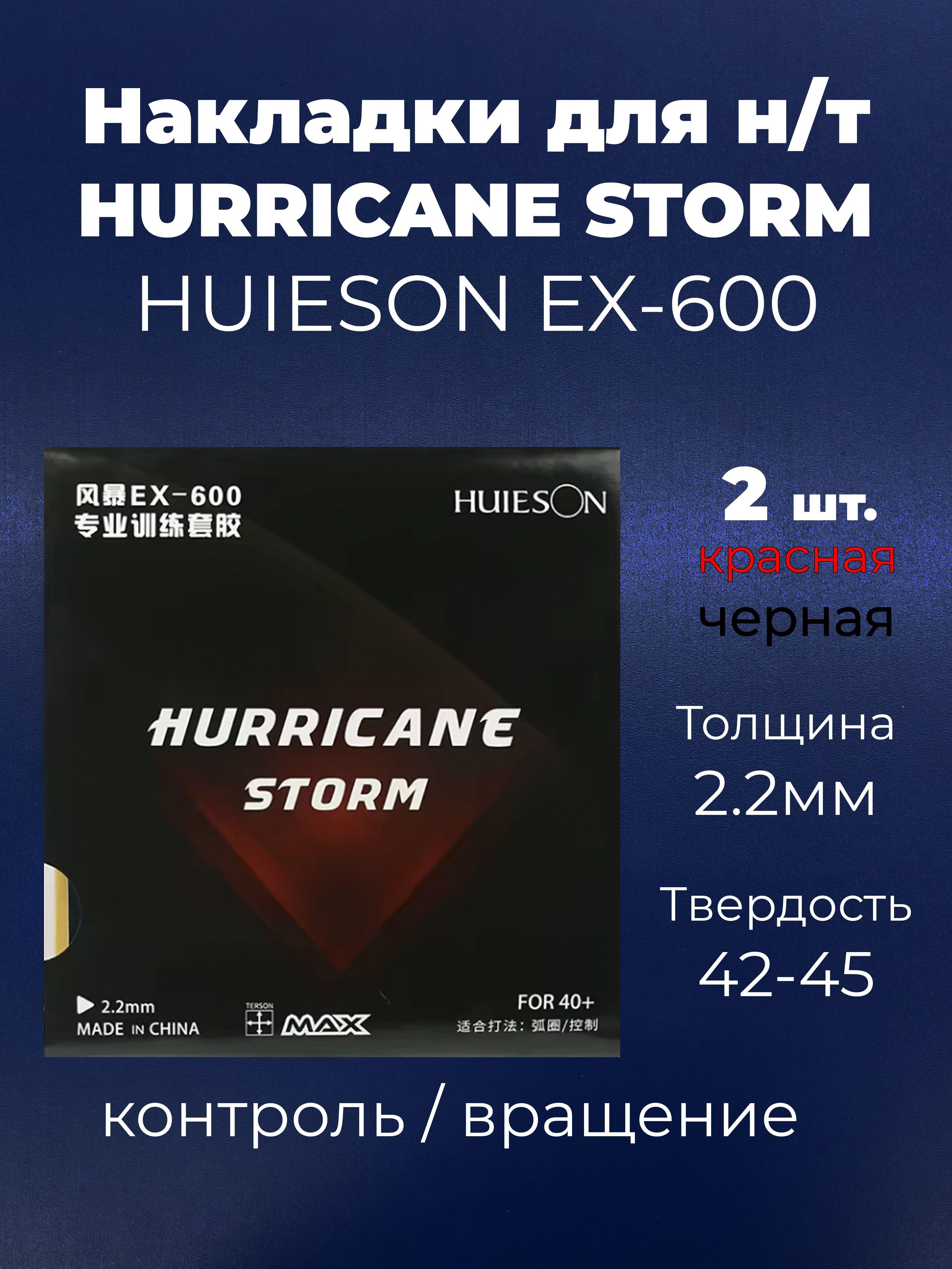 Накладка для ракетки настольного тенниса Huieson Hurricane Storm EX-600 черная-красная