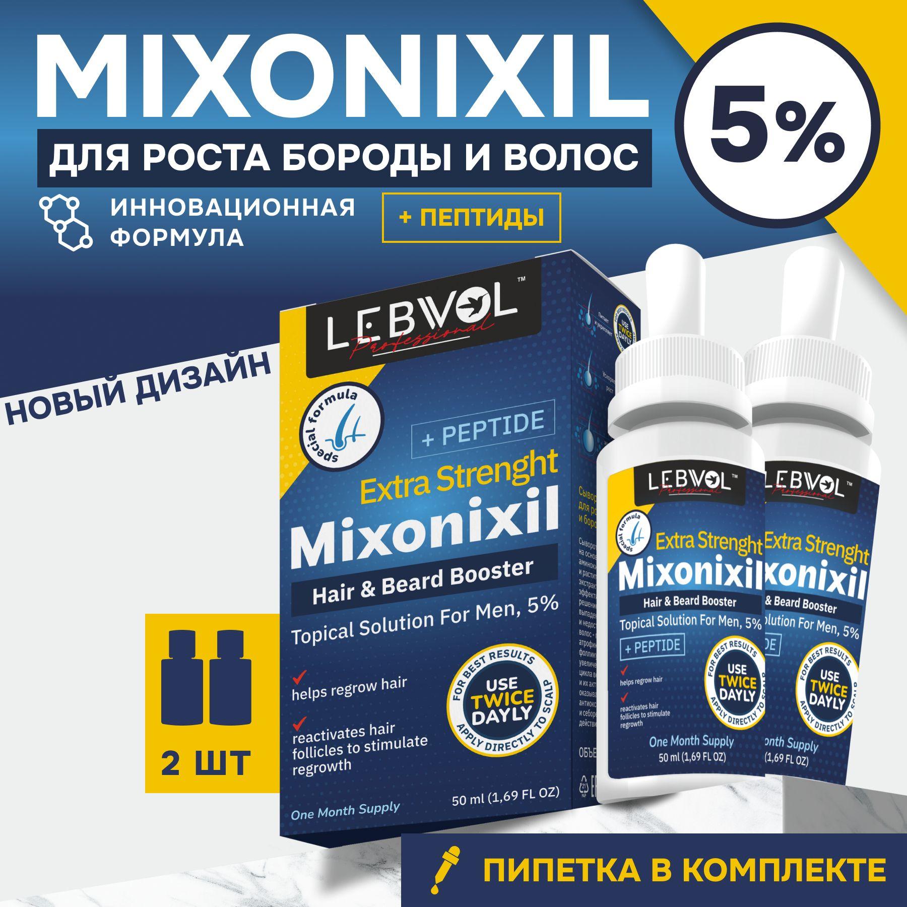 Mixonixil 5% Средство для роста бороды волос и усов / Сыворотка против облысения у мужчин / Лосьон от выпадения волос