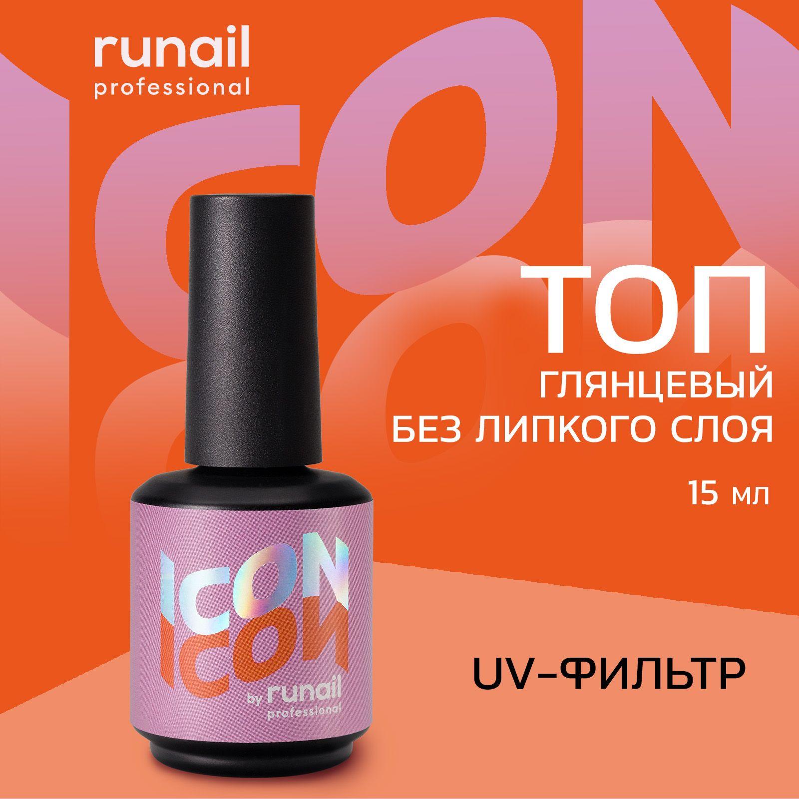 Топ для ногтей глянцевый без липкого слоя ICON by runail professional, 15 мл №МП1002