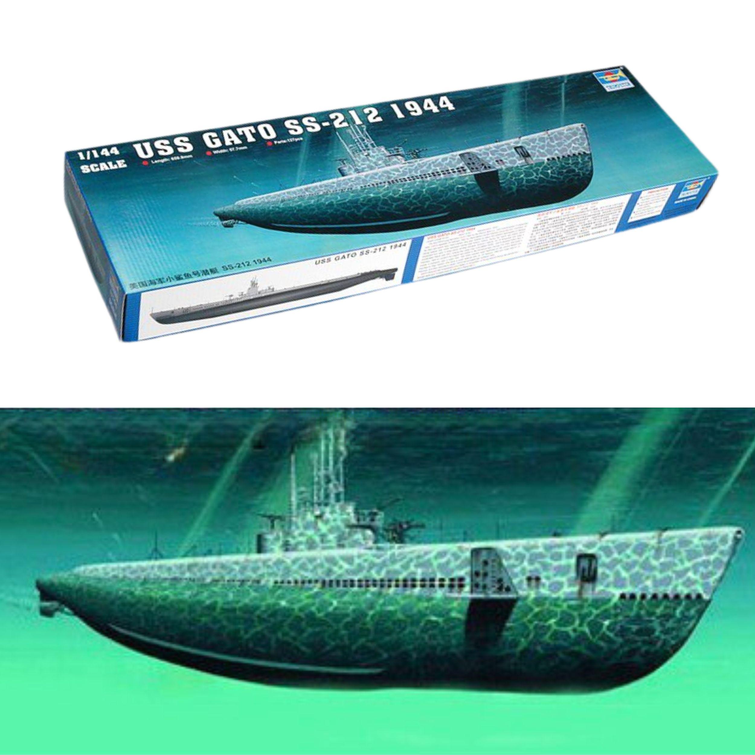 Сборная модель американского истребителя подводных лодок 1/144 Trumpeter 05906 USS Gato SS-212 Submarine 1944