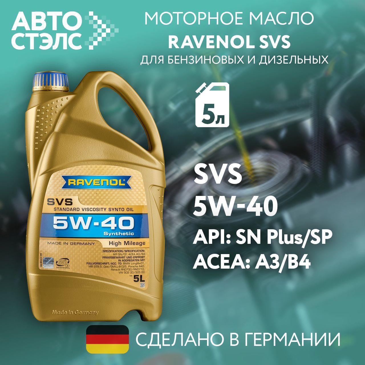 RAVENOL 5W-40 Масло моторное, Синтетическое, 5 л