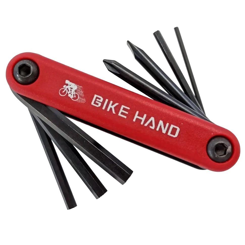 BIKE HAND | Мультитул Bike Hand YC-267, 7 предметов. Шестигранники HEX, отвертки. Для ремонта и регулировки велосипеда