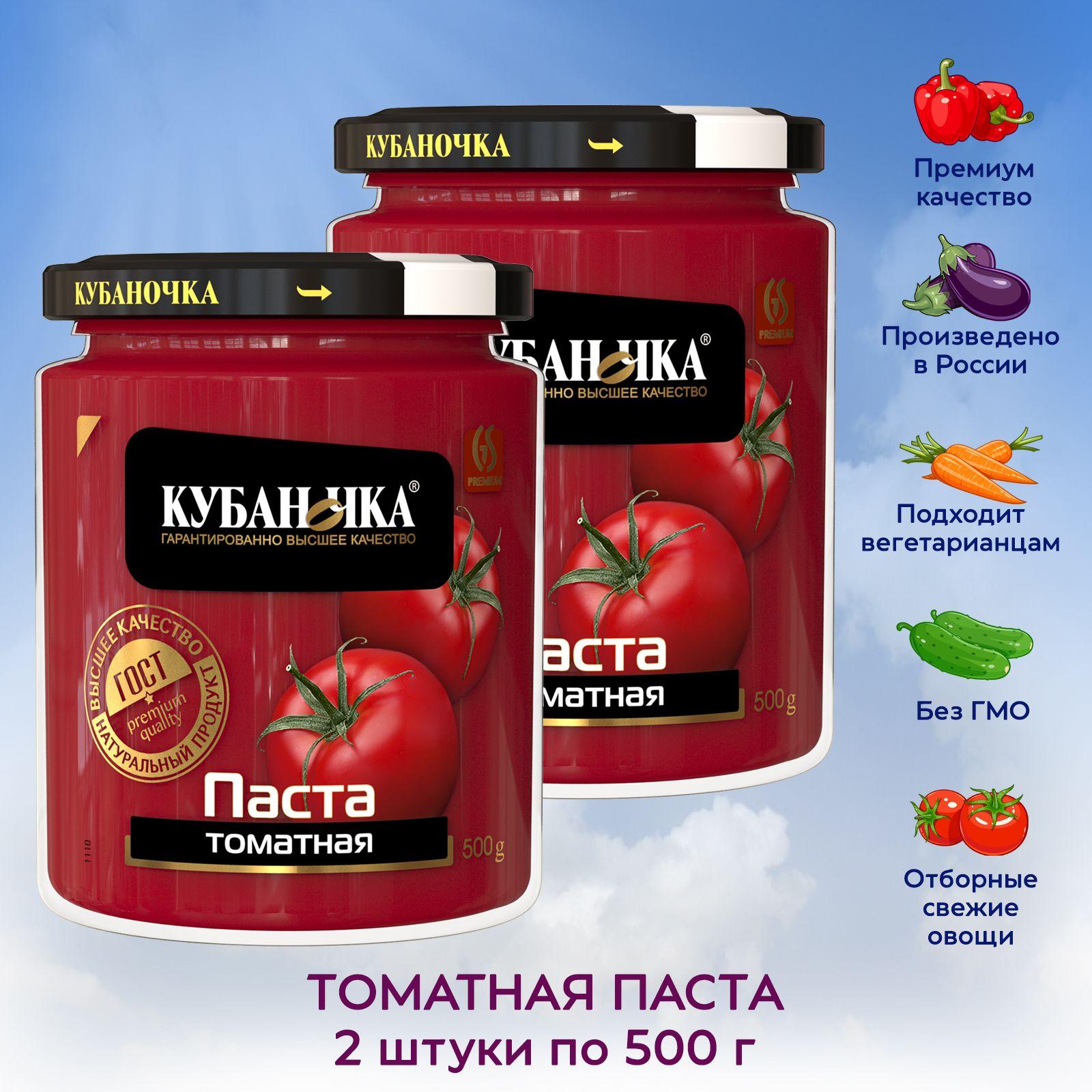 Кубаночка Томатная паста 500г. 2шт.