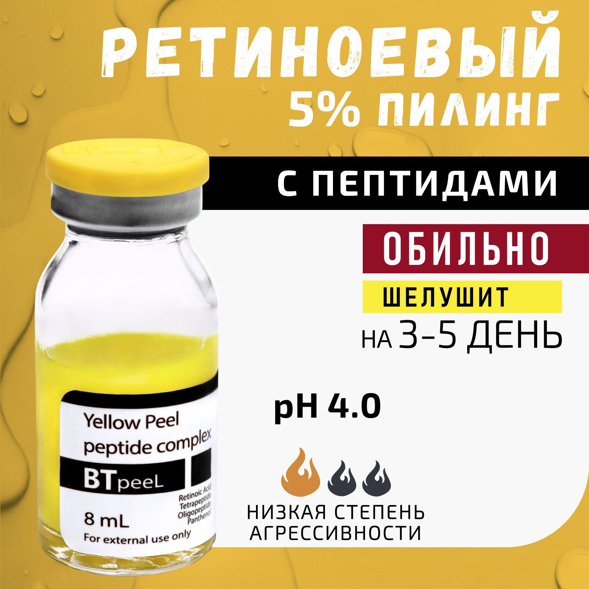 BTpeeL Желтый пилинг ретиноевый с пептидным комплексом и пантенолом Yellow Peel