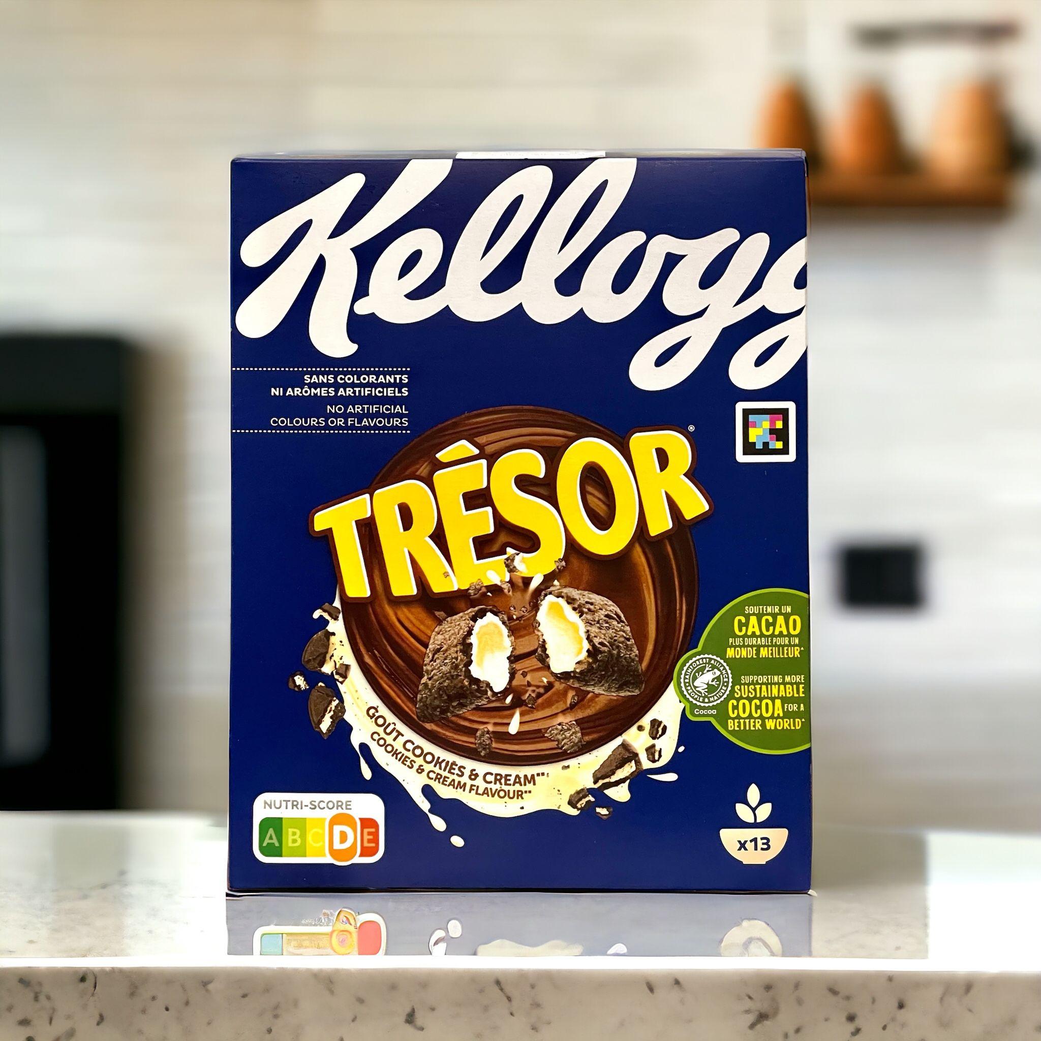 Готовый завтрак Kellogg's Tresor шоколадные подушечки с печеньем и сливками 410г, Франция