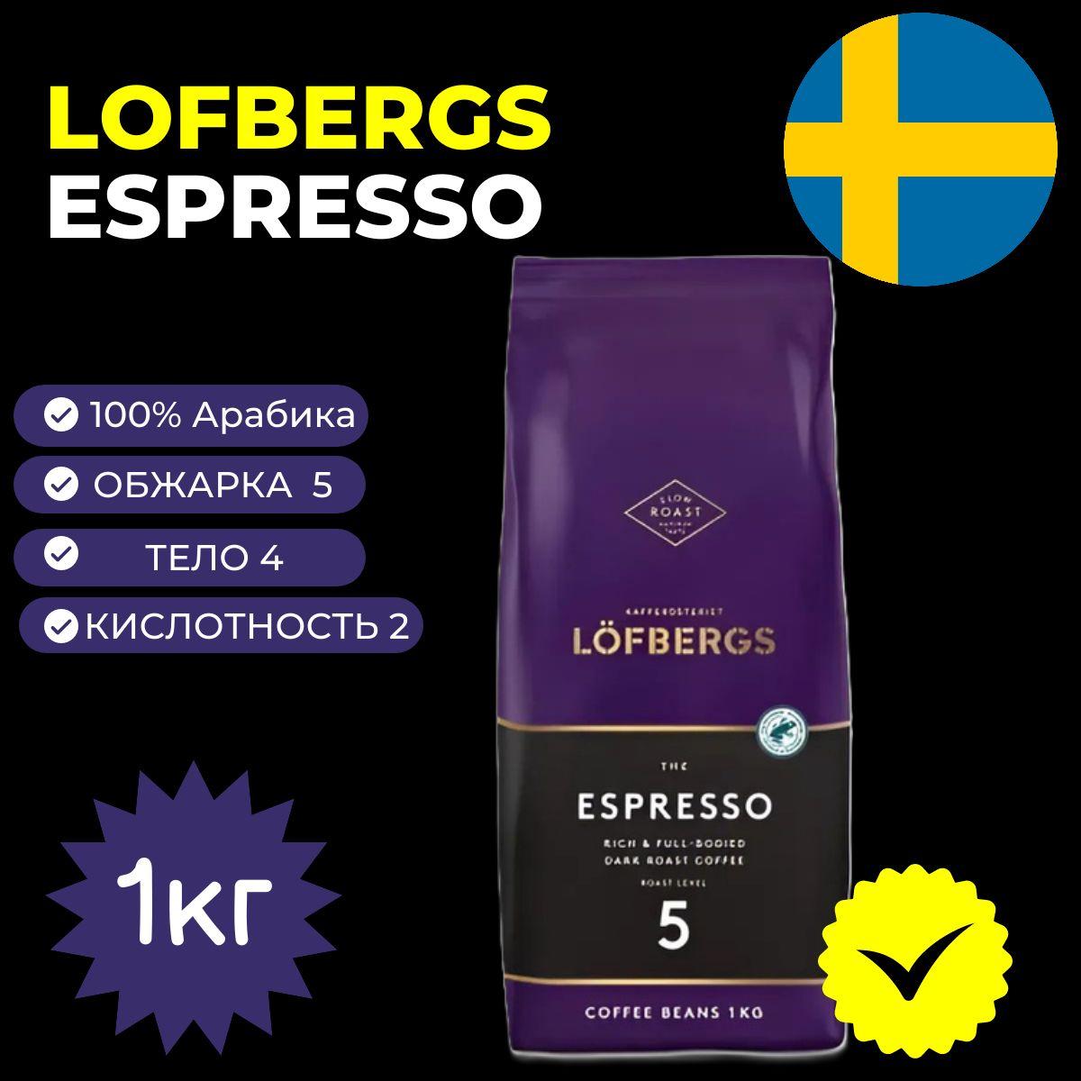 Кофе в зернах LOFBERGS Espresso , 1000 г.