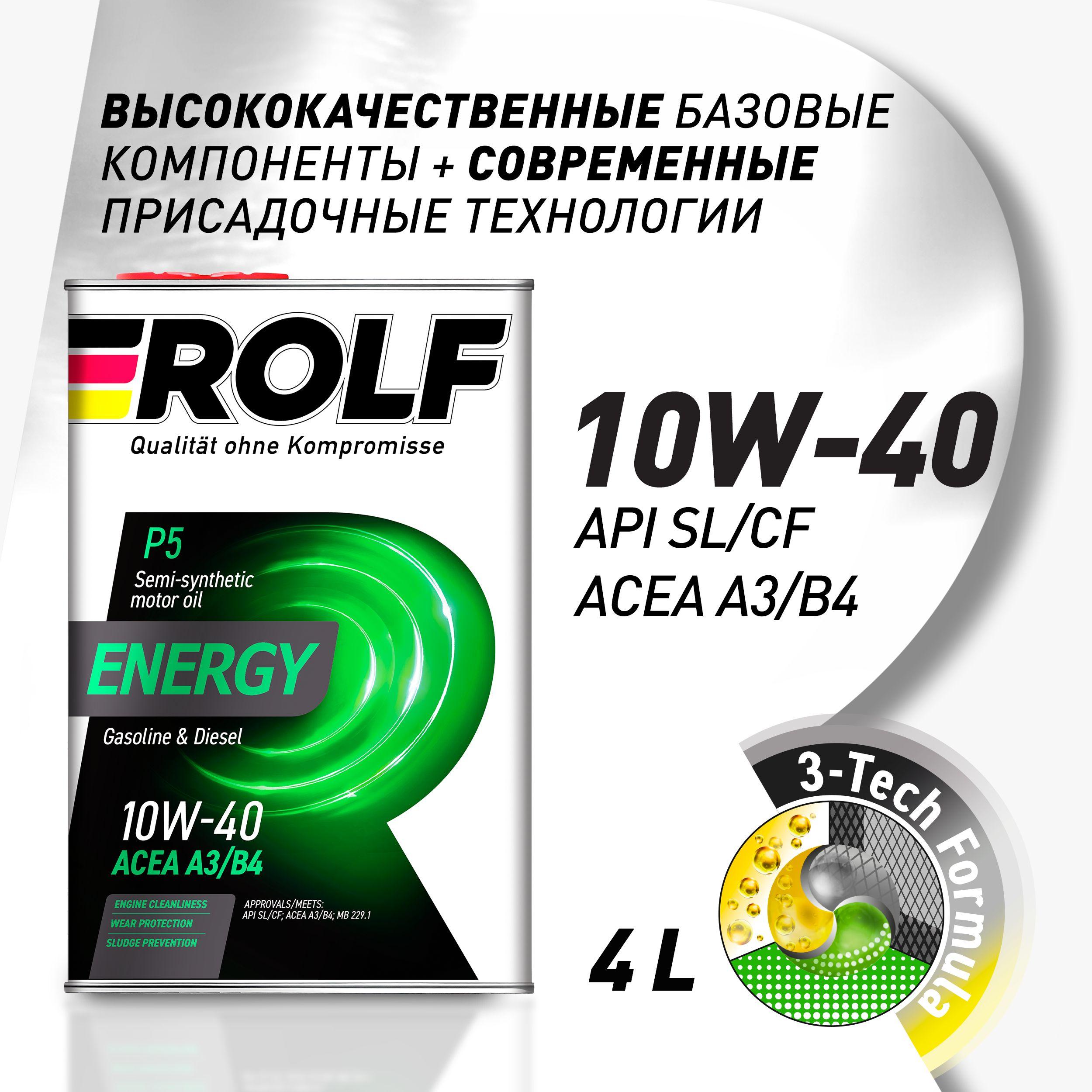 ROLF ENERGY 10W-40 Масло моторное, Полусинтетическое, 4 л