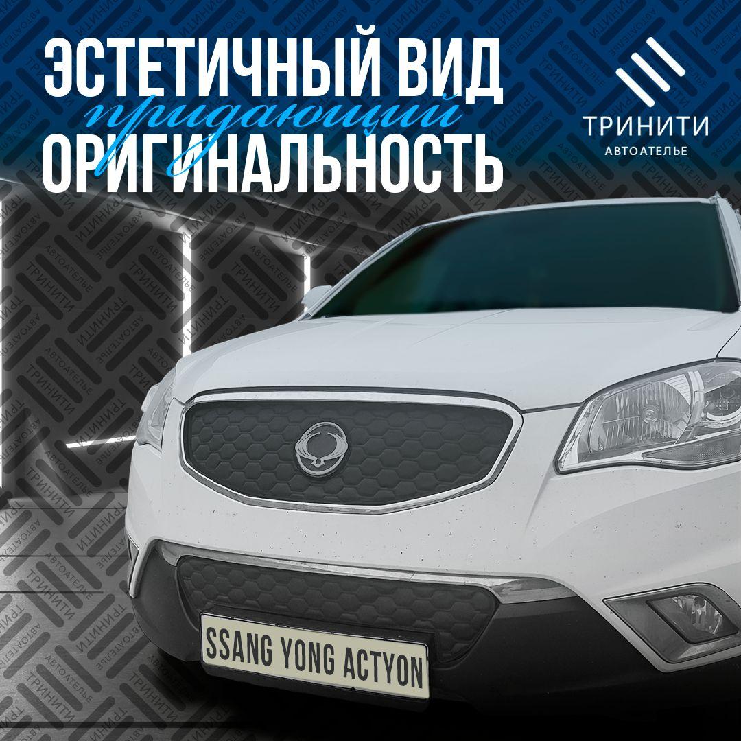 Утеплитель радиатора для SSang Yong Actyon 2010-2013 особо прочный ( соты )