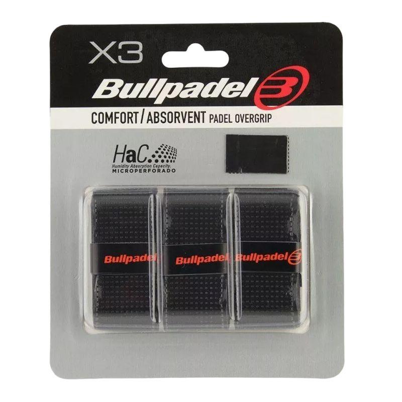 Обмотка для ручки Bullpadel Overgrip Comfort Absorvent х3, Black