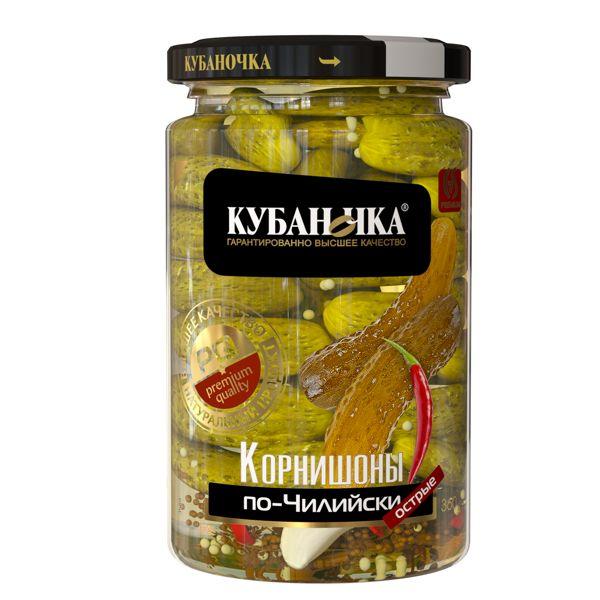 Корнишоны маринованные Кубаночка по-чилийски Гранд Стар с/б. 360 г