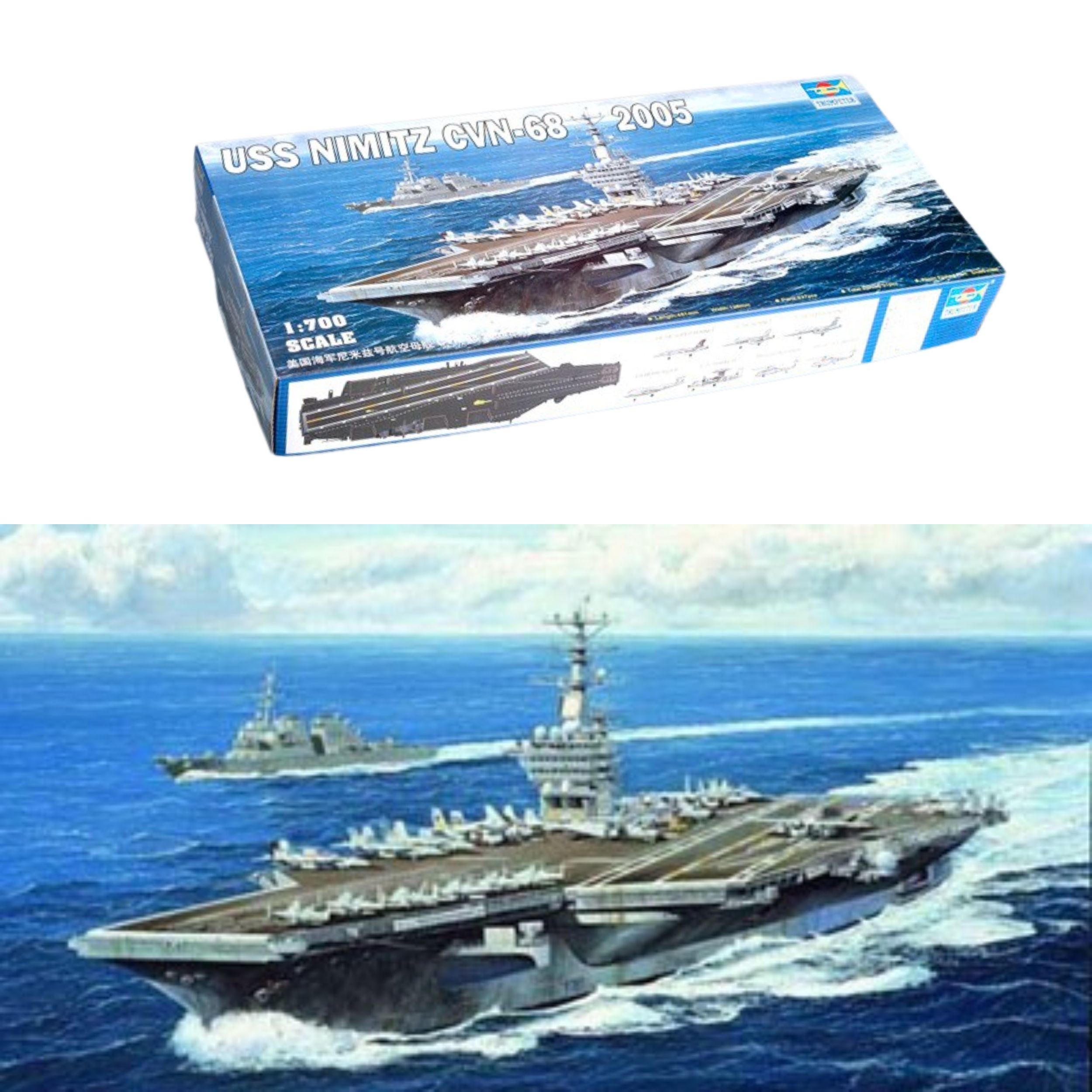 Сборная модель американский атомный авианосец 1/700 USS Nimitz (CVN-68) USS NIMITZ CVN-68 2005