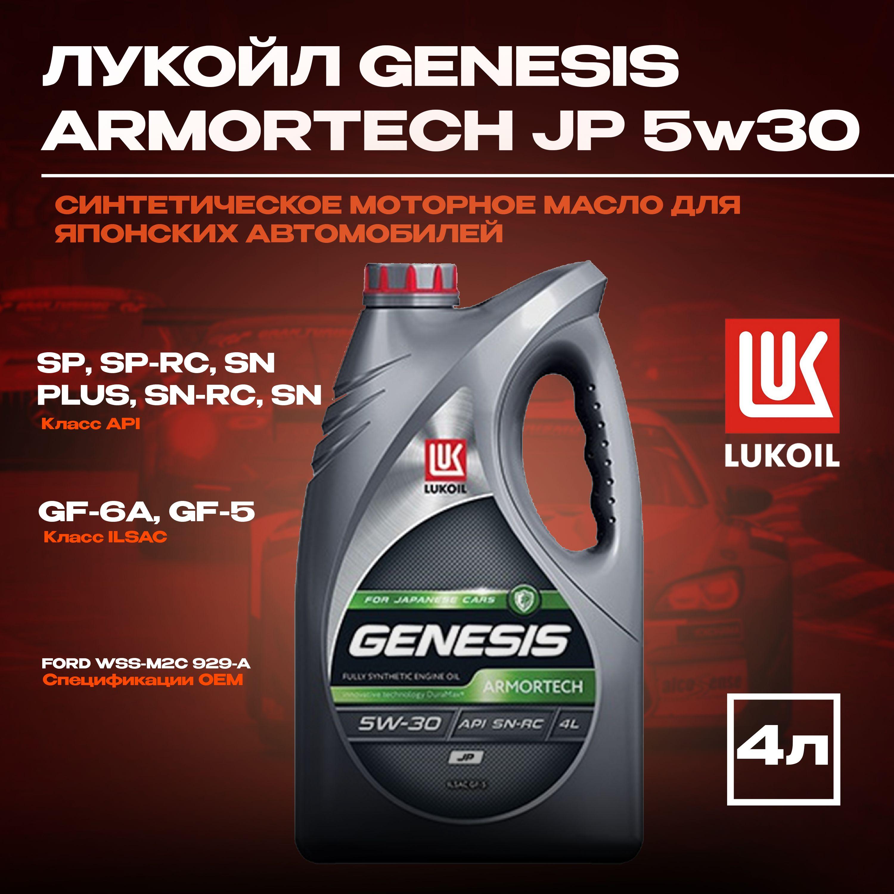 ЛУКОЙЛ (LUKOIL) GENESIS ARMORTECH JP 5W-30 Масло моторное, Синтетическое, 4 л