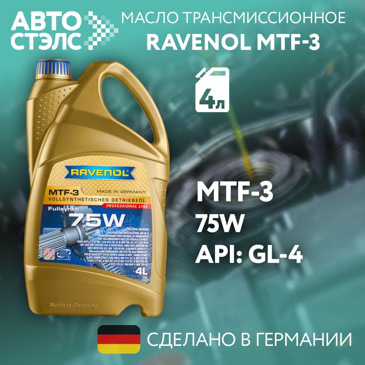 Трансмиссионное масло RAVENOL MTF-3 SAE 75W синт. 4л (4014835719897)