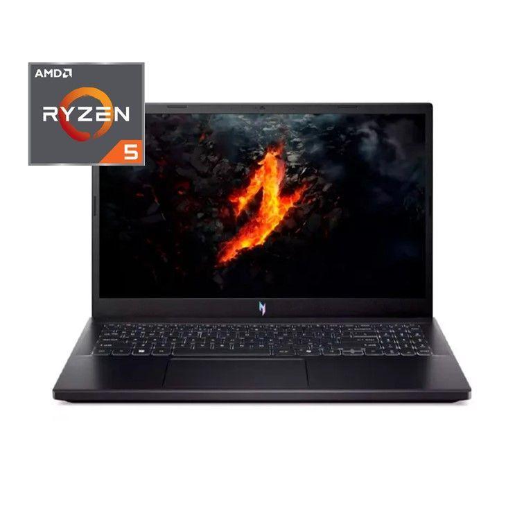 Acer Nitro V ANV15-41-R6KT Игровой ноутбук 15.6", AMD Ryzen 5 7535HS, RAM 16 ГБ, SSD, NVIDIA GeForce RTX 3050 (6 Гб), Без системы, (NH.QSHER.001), черный, Русская раскладка