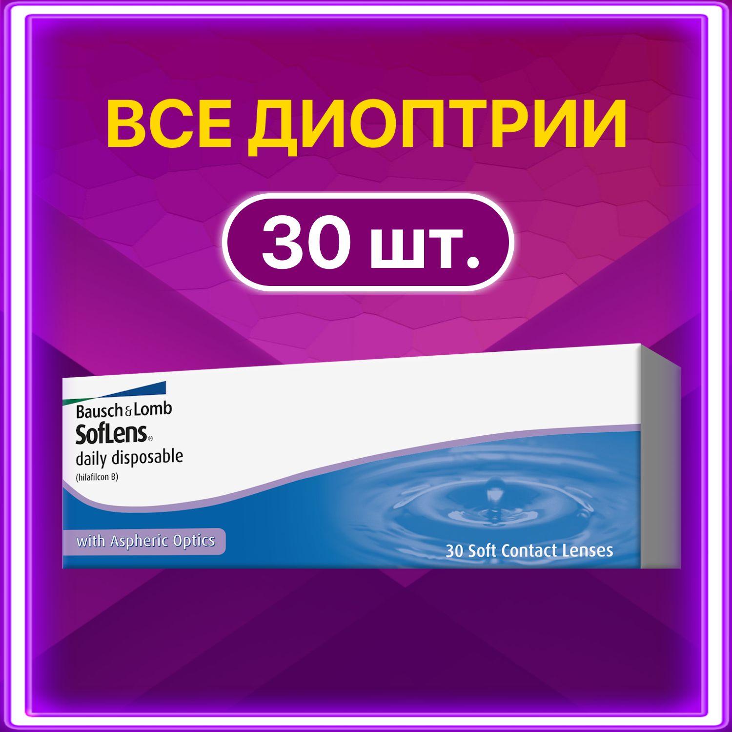 Контактные линзы Bausch + Lomb Soflens Daily Disposable однодневные 30 шт 8.6 -3.25 Уцененный товар