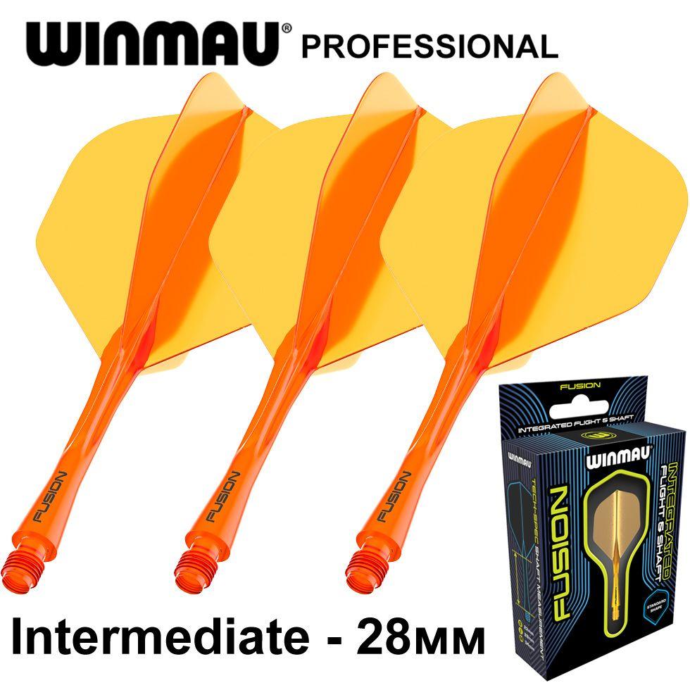 Литые оперения с хвостовиками WINMAU FUSION Intermediate Fluoro Orange (оранжевые). Профессиональный уровень. Для дротиков Дартс.