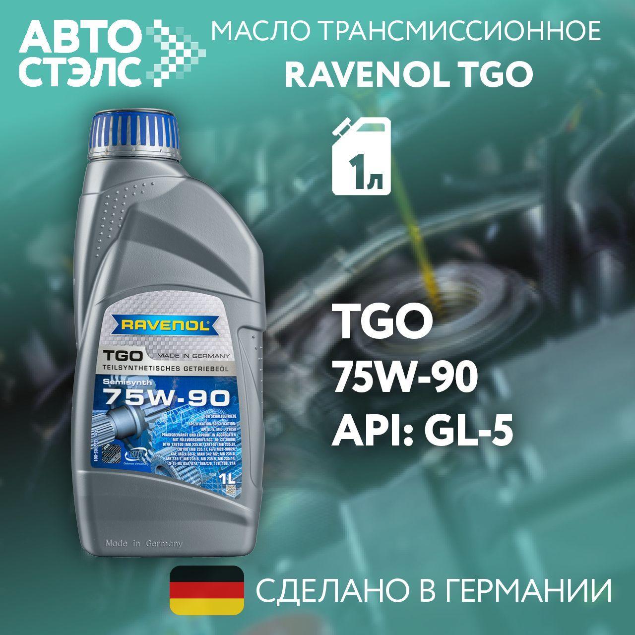 Трансмиссионное масло RAVENOL TGO SAE 75W-90, GL-5, 1 л (4014835734418)