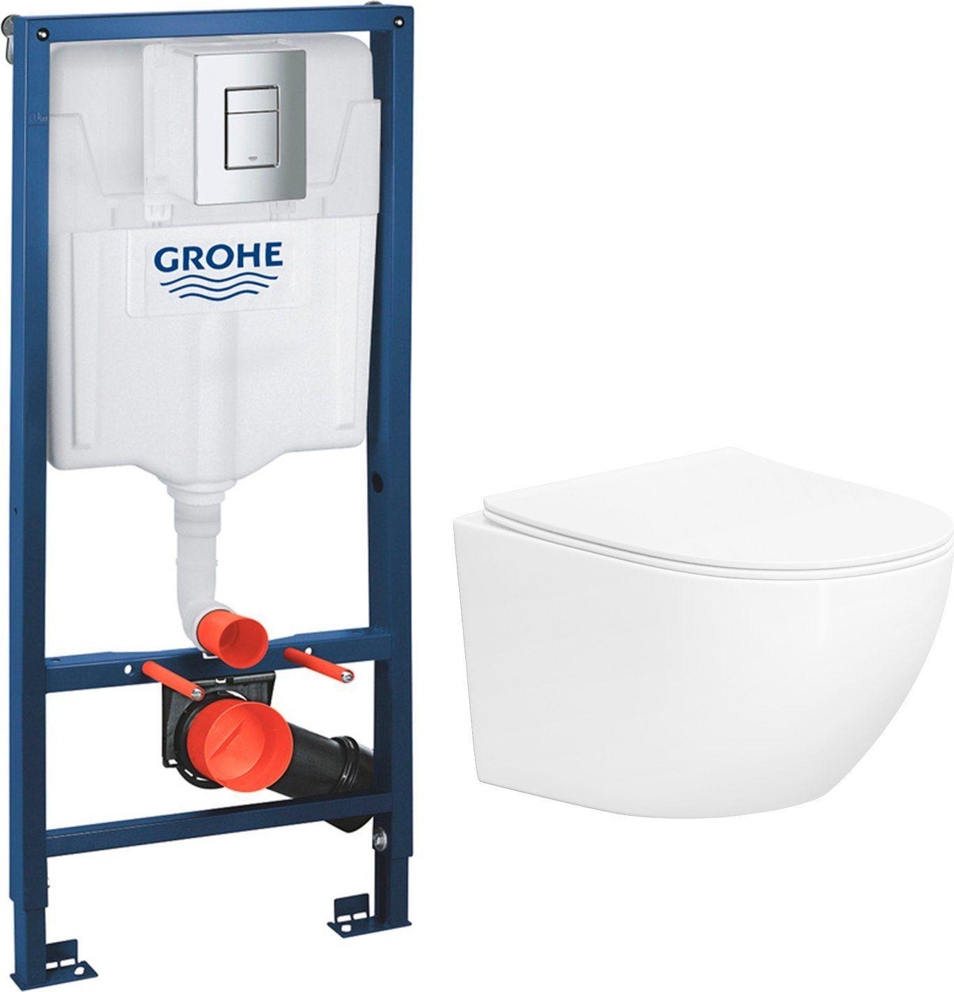 Инсталляция с унитазом комплект Lauter Sulzdorf + GROHE Rapid SL 38772001, с микролифтом, белый