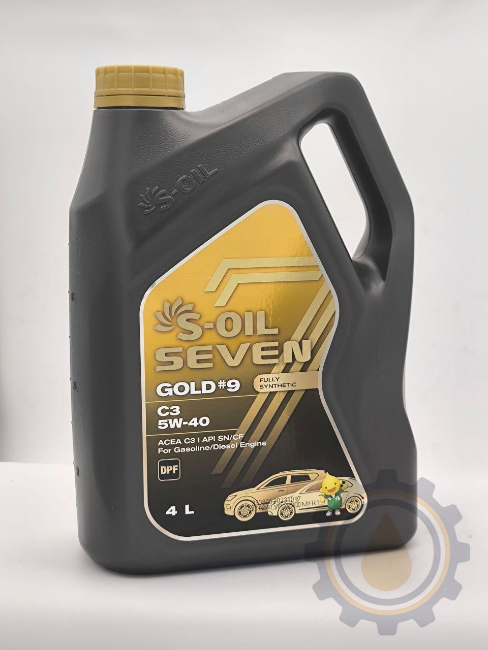 S-OIL SEVEN GOLD #9 C3 5W-40 Масло моторное, Синтетическое, 4 л