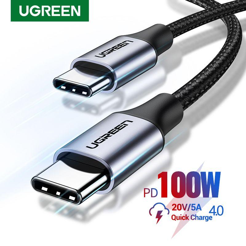 Ugreen Кабель для мобильных устройств USB Type-C/USB Type-C, 2 м, черно-серый