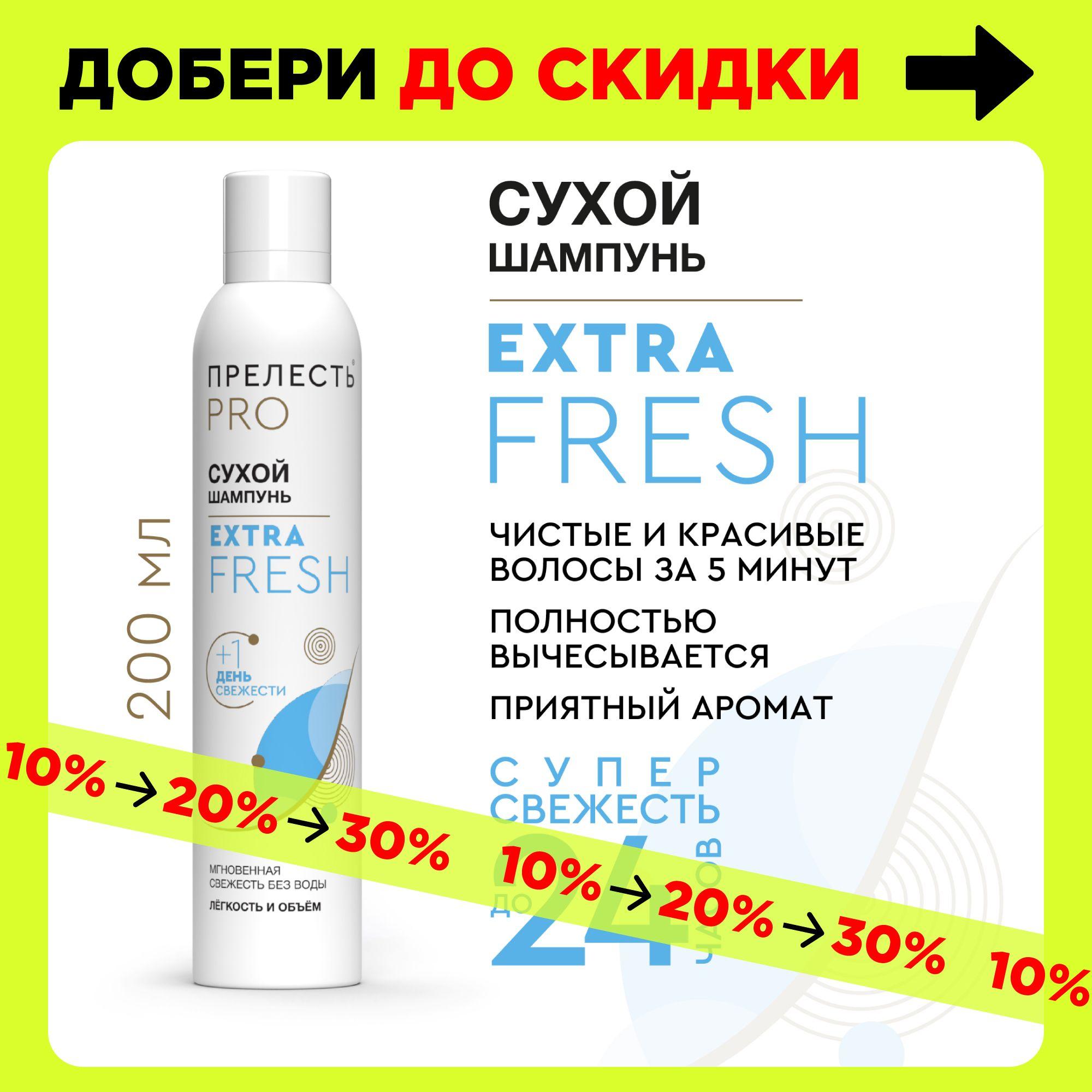 Сухой шампунь для волос Прелесть Professional Extra Fresh 200 мл