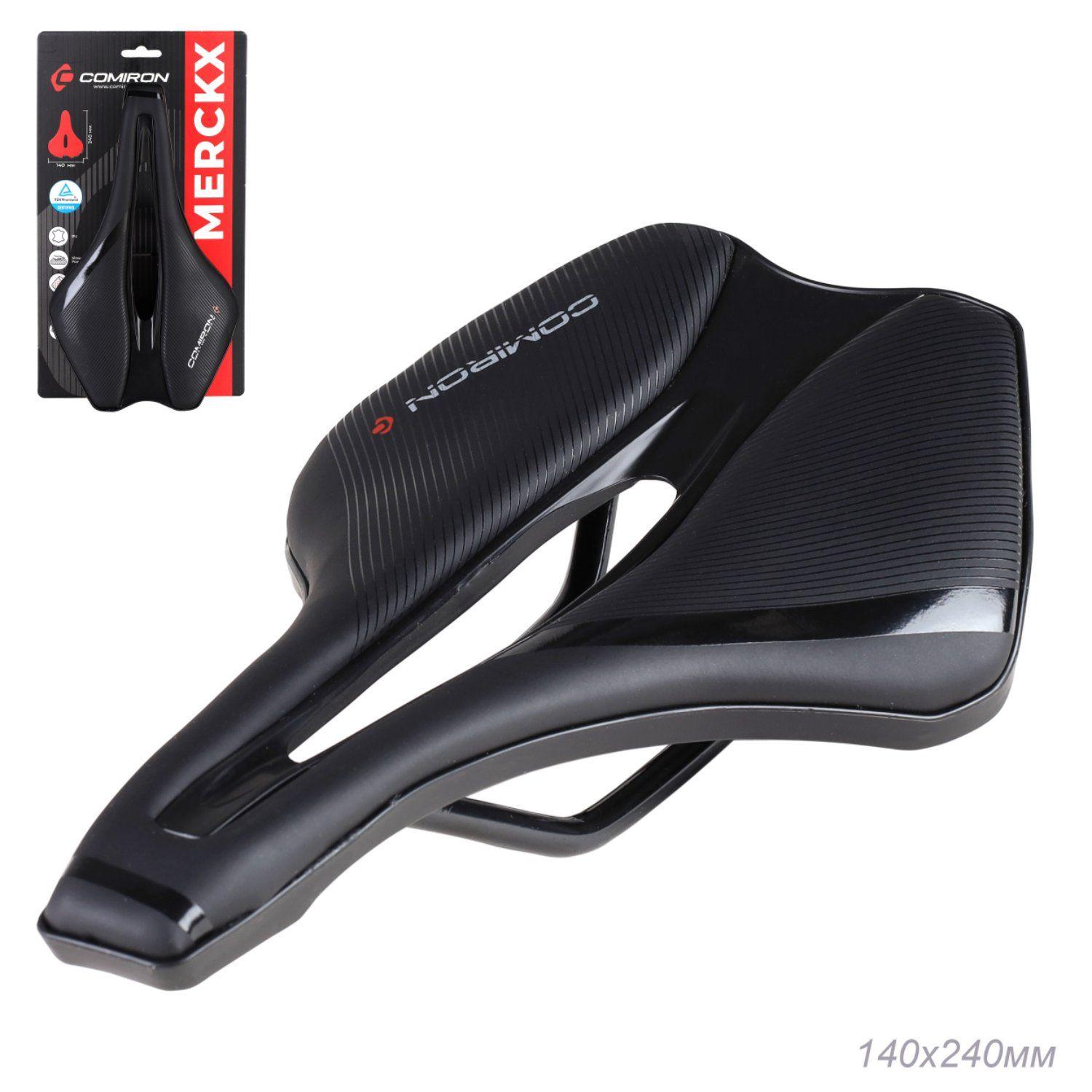 Седло велосипедное хромолевое COMIRON MERCKX CV-01 240X140. Цвет: Чёрный