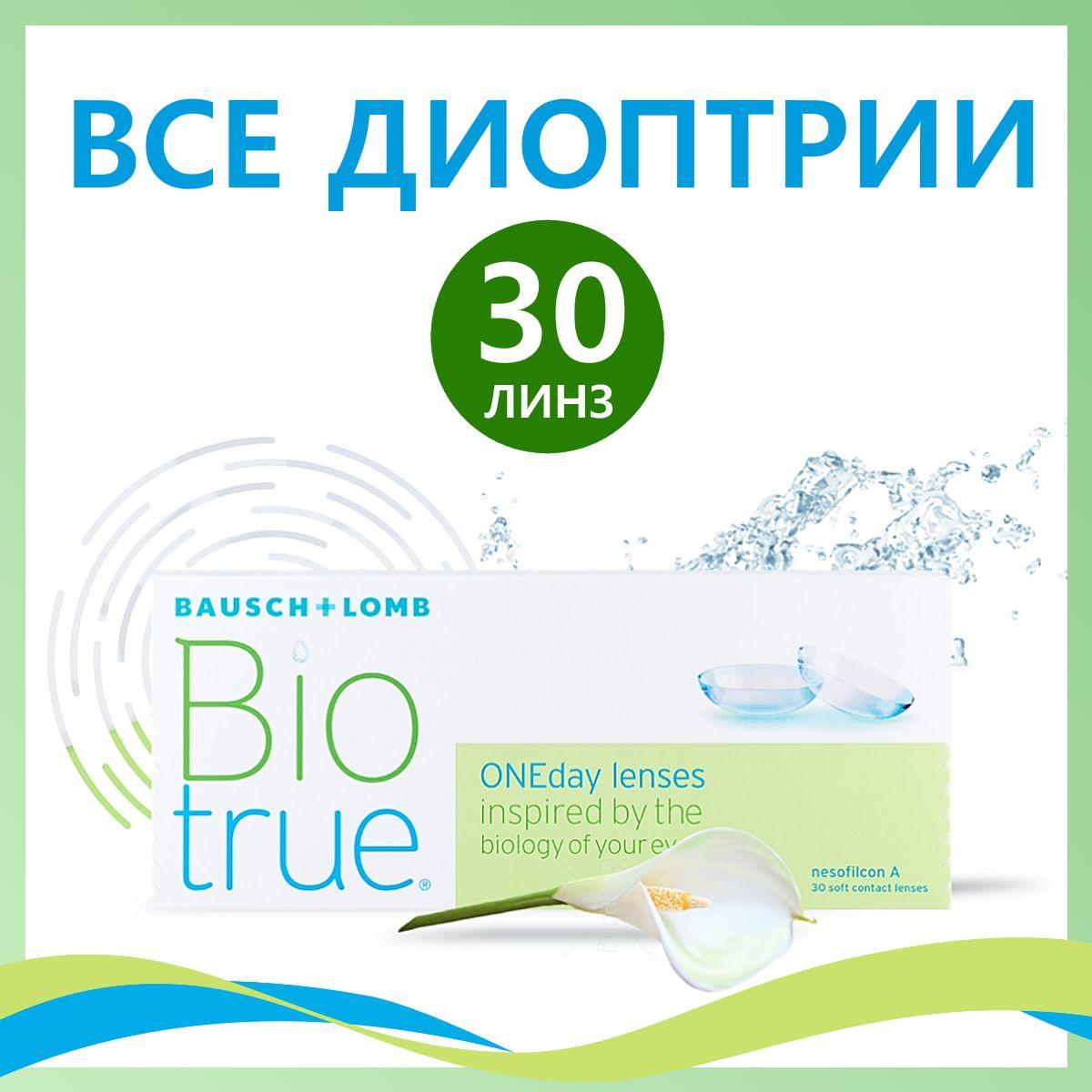 Контактные линзы для глаз однодневные BioTrue OneDay 30 шт / 8.6 / -3.50