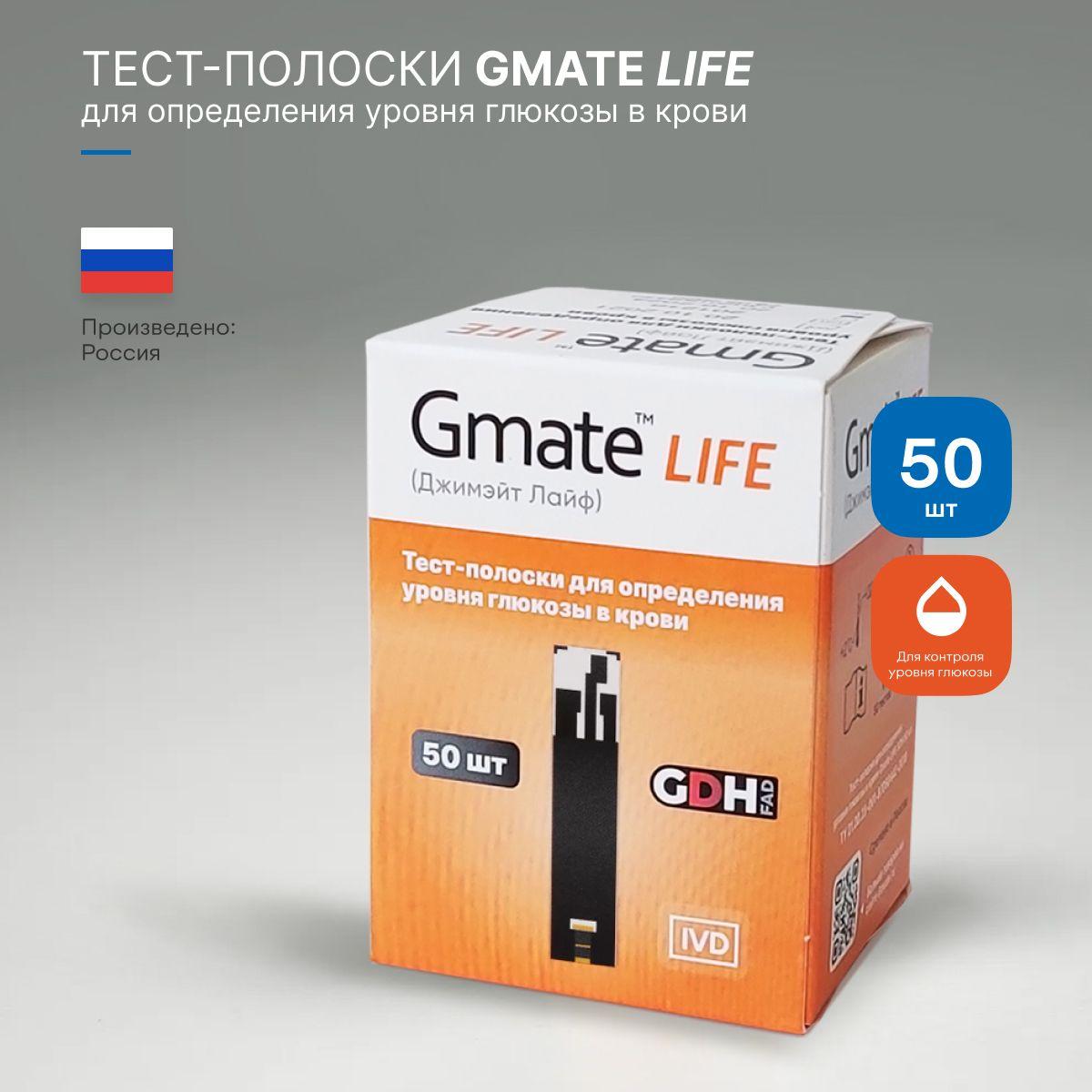 Тест-полоски Gmate Life (Джимэйт Лайф), 50 шт