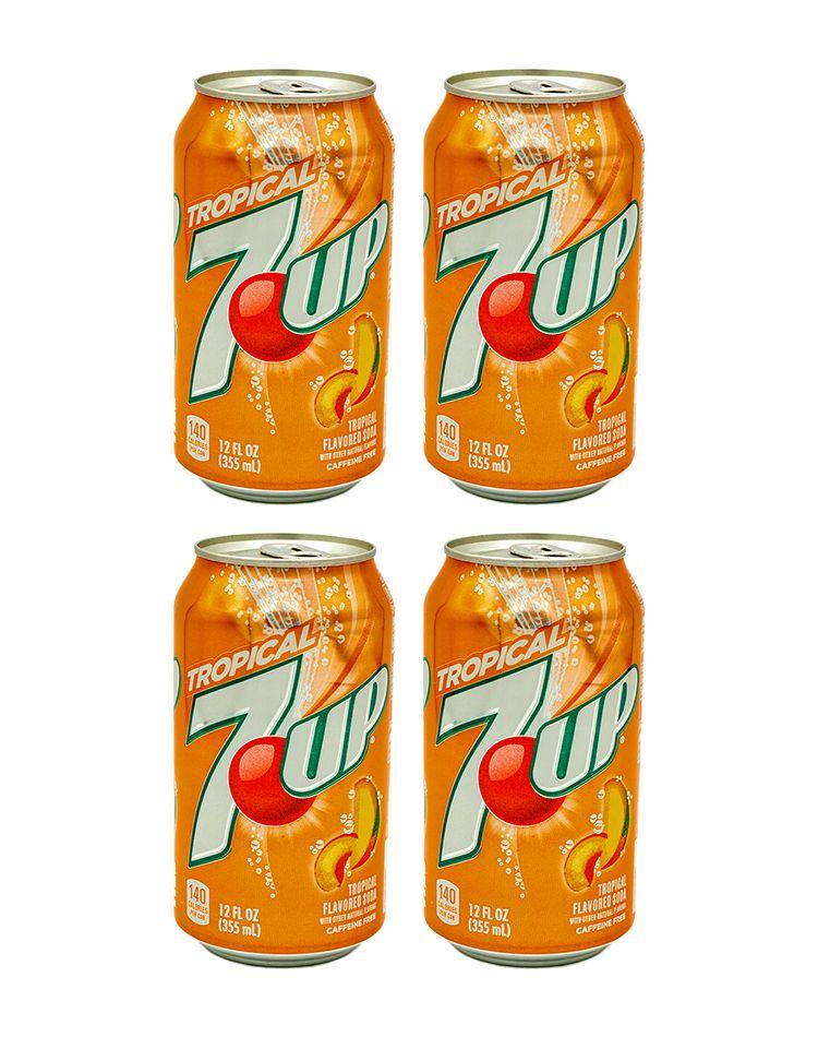 Газированный напиток 7Up Tropical с тропическим вкусом, 4 шт x 355 мл