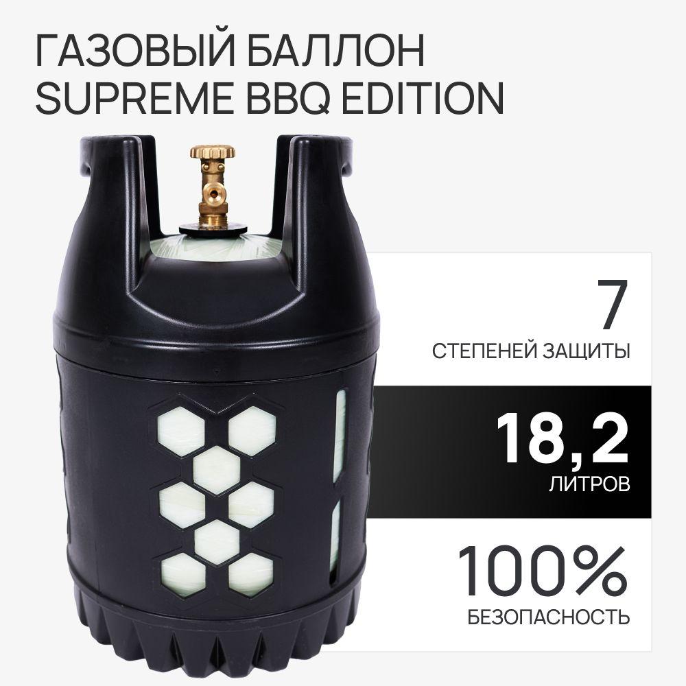 Композитный газовый баллон Supreme BBQ Edition 18,2 л. (пустой) - безопасный вентиль СНГ