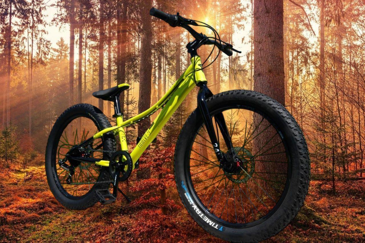 Велосипед полуфэтбайк FATBIKE Timetry TT274 /7s 24" Рама 12" Детский Подростковый, желтый