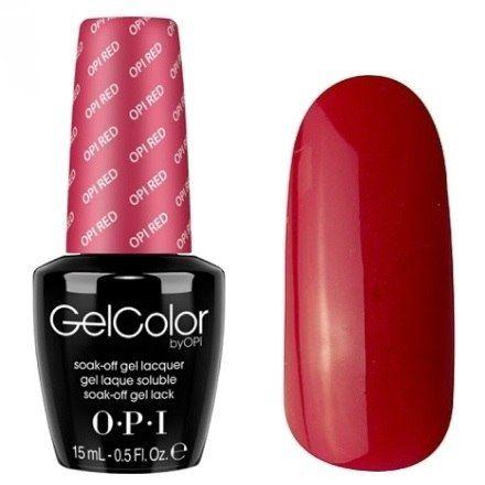 OPI GelColor Гель лак для ногтей классический красный L72