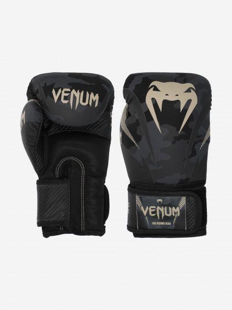 Mivis | Перчатки боксерские Venum Impact 10 oz черный/серый/золотой