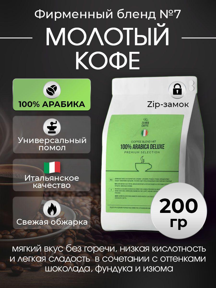 Кофе в молотый 100% АРАБИКА Zerno Caffe 200 г