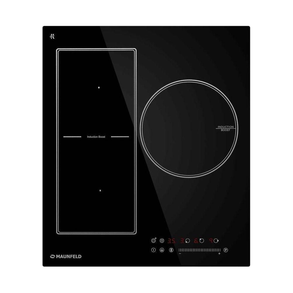 Встраиваемая индукционная панель MAUNFELD CVI453SBBKD Inverter, независимая, 3 конфорки, 9 уровней, черная