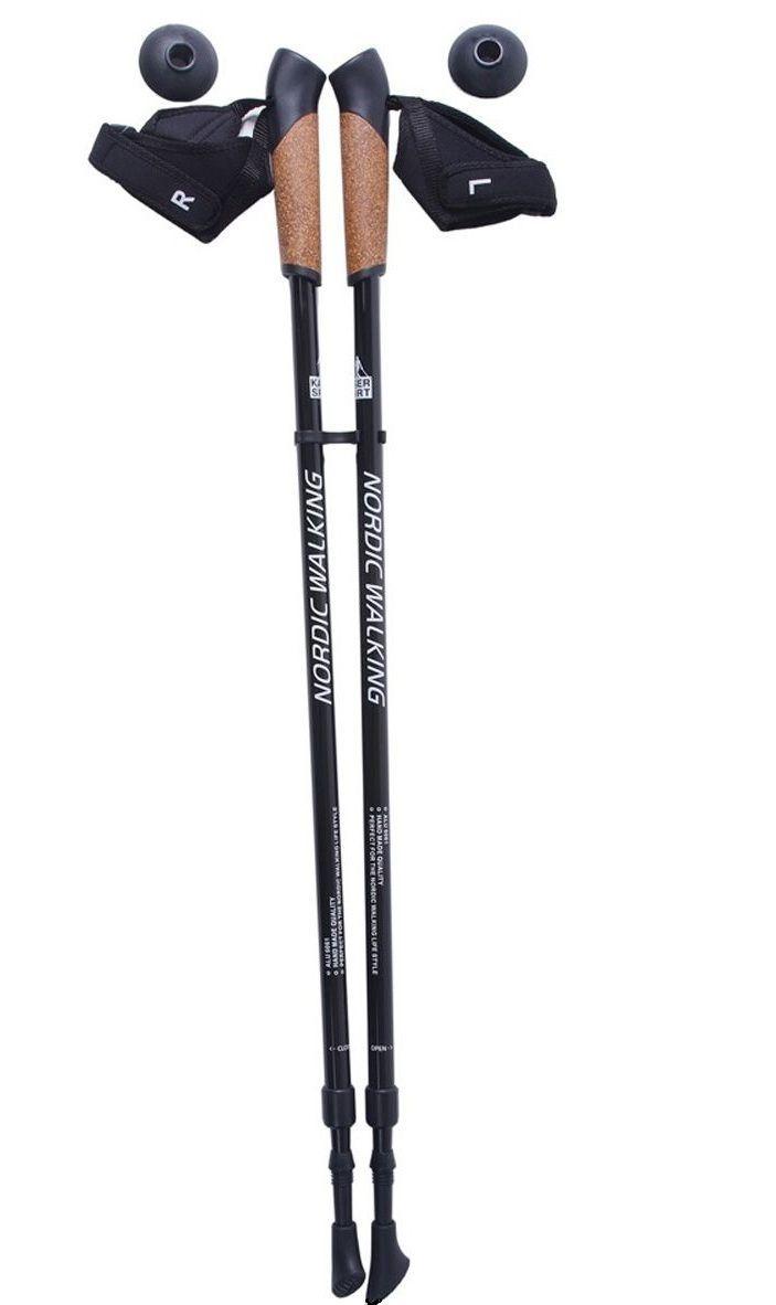 Палки для скандинавской ходьбы телескопические KAISER SPORT NORDIC WALKING BLACK