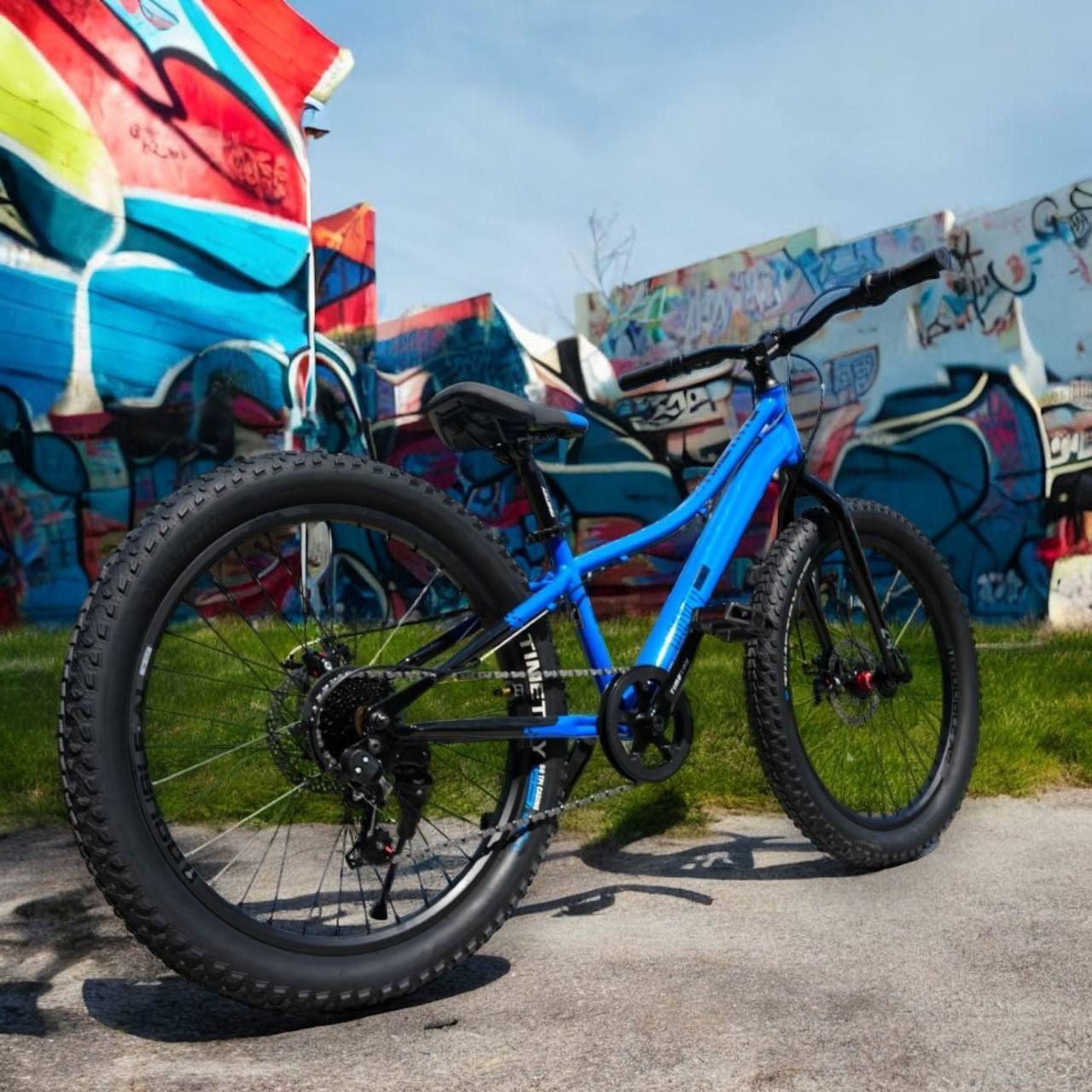 Велосипед полуфэтбайк FATBIKE Timetry TT274 /7s 24" Рама 12" Детский Подростковый, синий