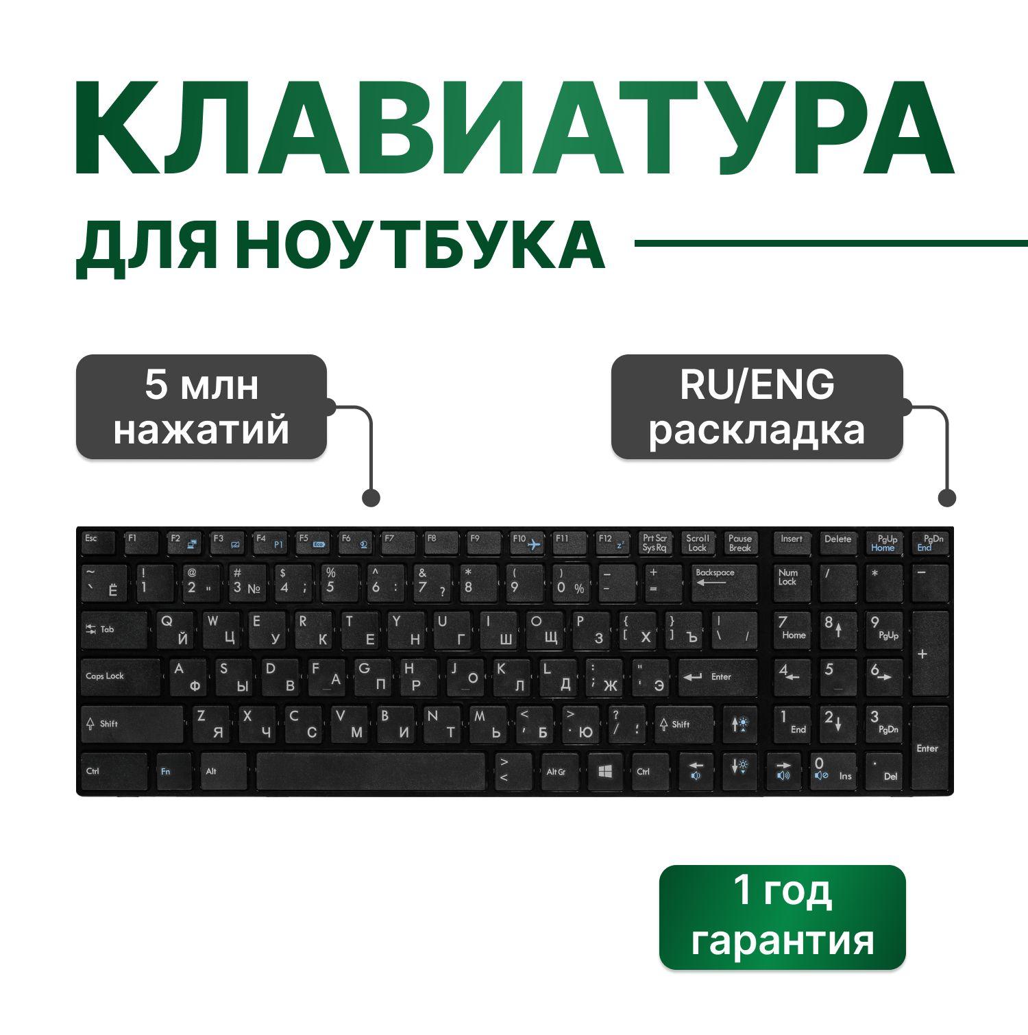 Клавиатура для Clevo P170EM, P170HM, P370EM, P570WM, DNS Extreme, MSI CR620, CR630, CR650 и др. с рамкой