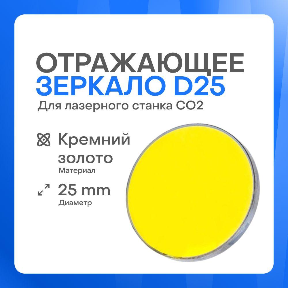 Отражающее зеркало D25 Кремний, золото (Si) для лазерного станка